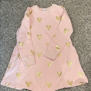 Hanna Andersson Pink dress with Gold Hearts